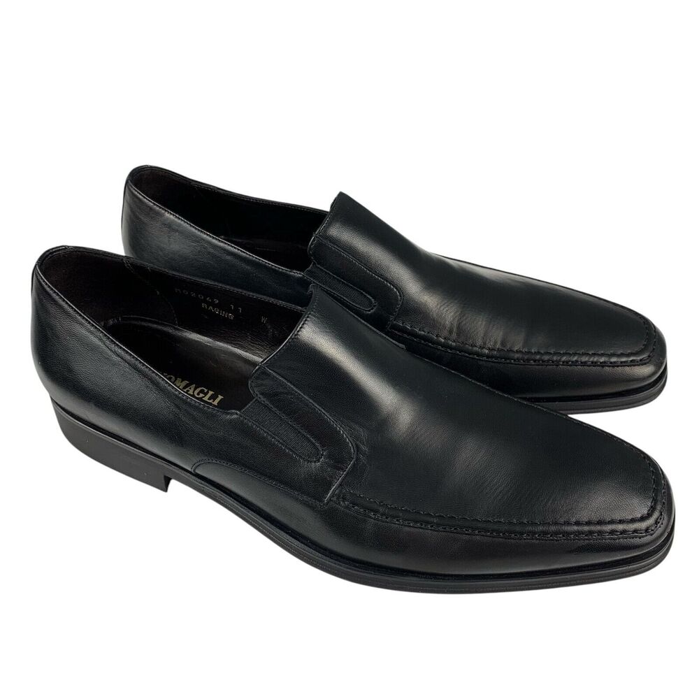 Bruno Magli Black Leather Loafers